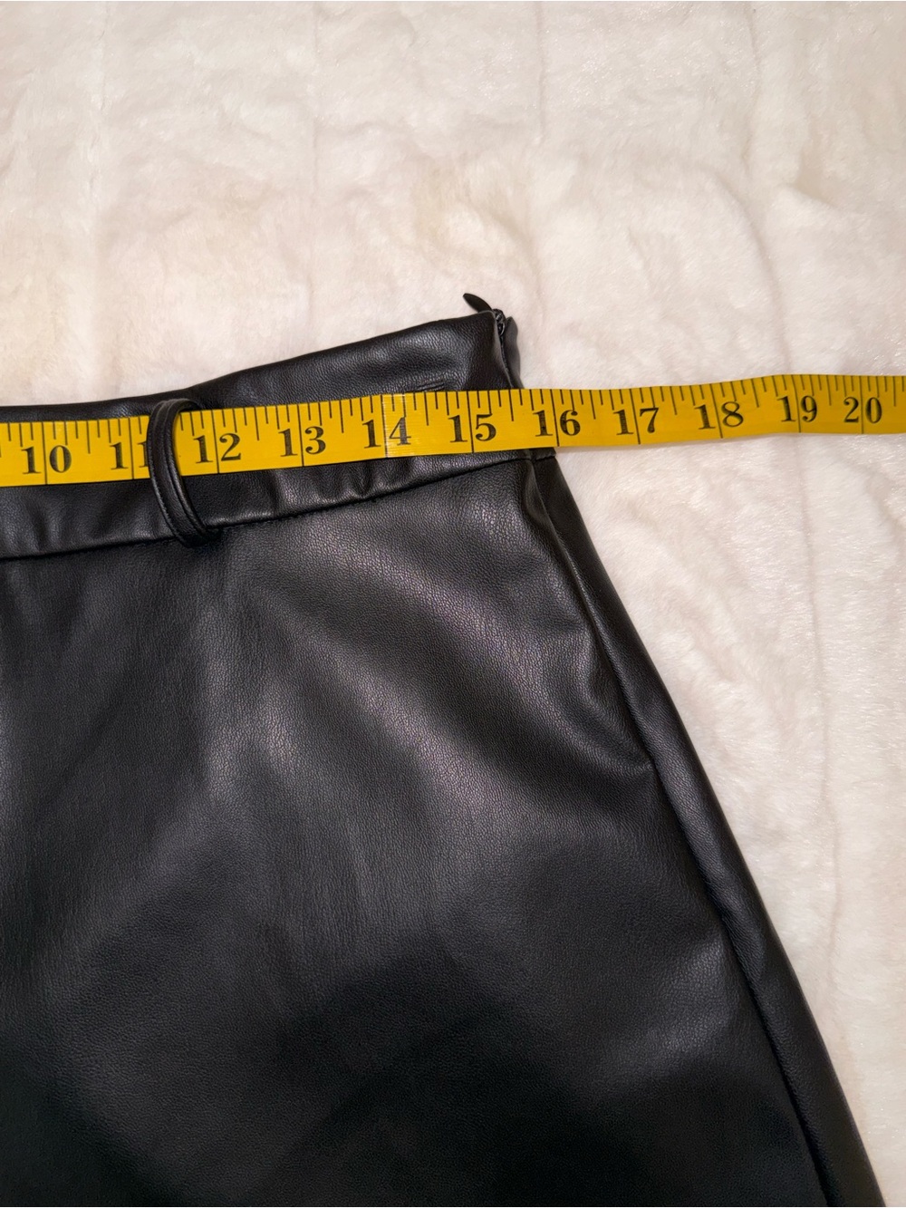 Zara Black Faux Leather Skort with Front Pleat - Size L - Picture 8 of 9